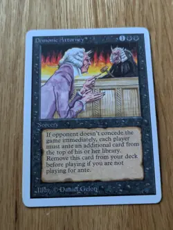 WOTC MTG Vintage Unlimited Edition Demonic Attorney (MP) Magic the Gathering - Image 1