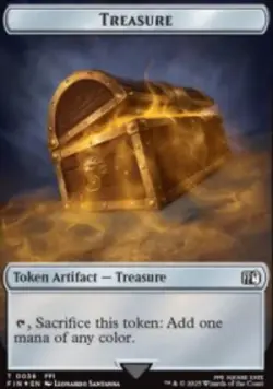 Treasure 23 / Hero 9 Final Fantasy Token (FIN) MTG Foil NM - Image 1