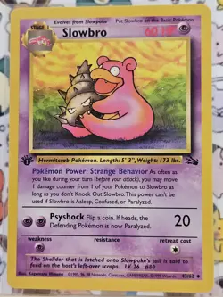 Pokemon Slowbro Fossil First Edition 43/62 LP - Image 1