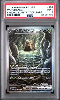 2023 Pokemon PAL EN 257/193 Wo-Chien ex Special Illustration Rare PSA 9 MINT - Image 1