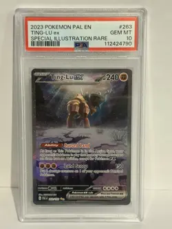 2023 POKEMON PALDEA EVOLVED #263/193 TING-LU EX SPECIAL ILLUSTRATION RARE PSA 10 - Image 1