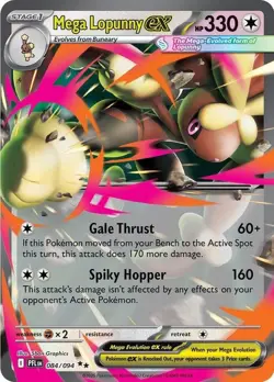 Mega Lopunny Ex 84/94 Holo NM - Pokemon Mega Evolution Phantasmal Flames - Image 1