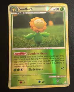 Pokemon TCG Sunflora 31/123 HeartGold & SoulSilver 2010 Rare Reverse Holo - Image 1