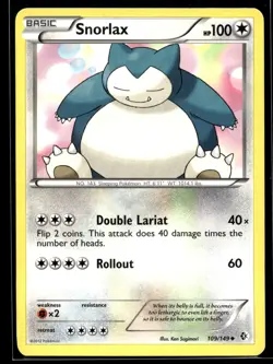 2012 Pokemon Black & White Boundaries Crossed Snorlax #109 LP - Image 1