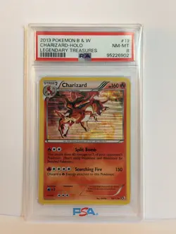 2013 Pokemon B & W Charizard- Holo Legendary Treasures #19 PSA Graded NM-MT 8 - Image 1