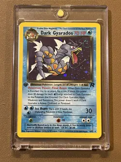 Pokemon Dark Gyarados TCG 8/82 Double Holo Swirl Pre-Release Promo First Edition - Image 1