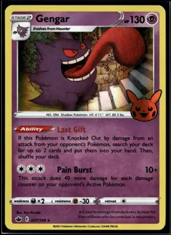 2021 POKEMON SWORD & SHIELD CHILLING REIGN| TRICK OR TRADE 2022 Gengar-Holo NM - Image 1