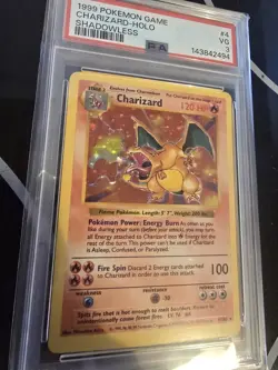 1999 POKEMON BASE SET SHADOWLESS #4 CHARIZARD-HOLO PSA 3 - Image 3
