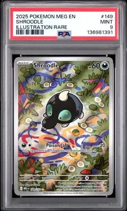 SHROODLE #149 ILLUSTRATION RARE 2025 POKEMON MEG MEGA EVOLUTIONS PSA 9 LOW POP - Image 1