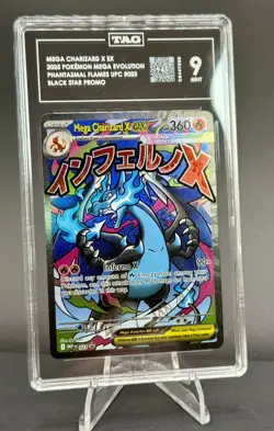 2025 Pokemon Phantasmal Flames Mega Charizard X EX Black Star Promo TAG 9 - Image 1