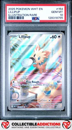 2025 Pokemon Wht En-White Flare #154 Lillipup Illustration Rare PSA 10 - Image 1