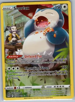 Snorlax TG10/TG30 SWSH11: Lost Origin Trainer Gallery - Pokemon Card - NM - Image 1