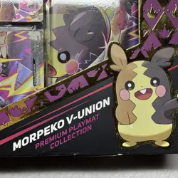 Pokemon Morpeko V-Union 4 Card Set Jumbo Card Promo Playing Mat In Original Box - Image 5