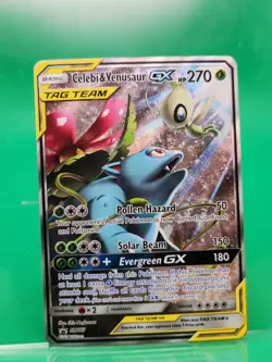 Celebi & Venusaur GX SM167 Black Star Promo 2019 Alt Art Tag Team Pokemon Card - Image 1