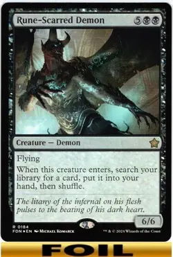 Rune-Scarred Demon - FOIL - Foundations - NM MTG - Image 1