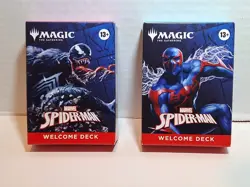 2025 SDCC MAGIC THE GATHERING MARVEL SPIDER-MAN WELCOME DECKS LOT# BLACK & BLUE - Image 1