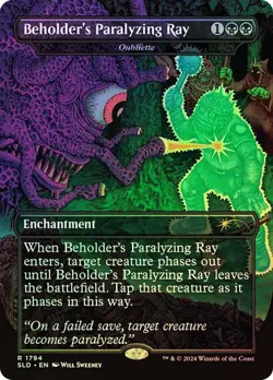 1x NM FOIL Beholder's Paralyzing Ray Oubliette MTG Secret Lair SV - Image 1