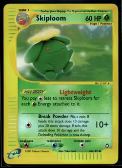 2003 Pokemon Aquapolis 60 Skiploom Reverse Foil NM - Image 1