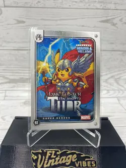 Pikachu as Jane Foster Lazer Holo Marvel Heroes & Villains Non-Pokemon Fan Art - Image 1