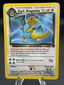 Pokemon TCG Dark Dragonite 22/82 Team Rocket Non Holo Unlimited - HP/Damaged - Image 1