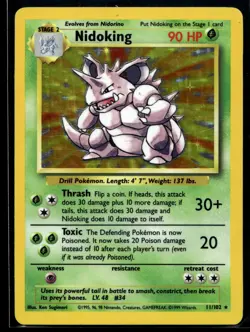 1999 Pokemon Game 11 Nidoking Holo LP - Image 1