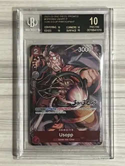 Usopp 3on3 Cup Participant One Piece BLACK LABEL BGS 10 - Image 1