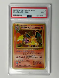 1996 POKEMON JPN BASIC #6 CHARIZARD-HOLO PSA 9 - Image 1
