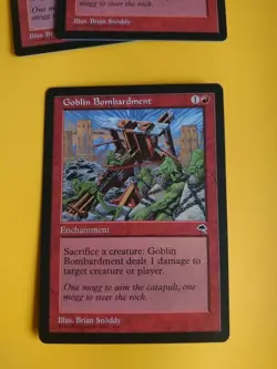 Goblin Bombardment, Tempest . Enchantment. Magic the Gathering Card. - Image 1