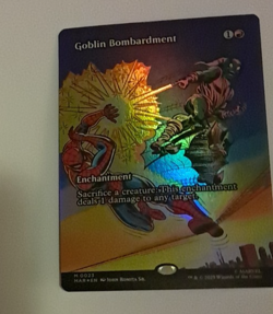 Goblin Bombardment Borderless FOIL NM Marvel Spiderman MTG MAGIC THE GATHERING - Image 1