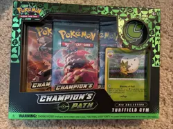 Pokemon TCG Cards NEW Sealed Champions Path Pin Collection Turffield Gym - Image 1