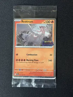 Reshiram 017/094 Pokemon TCG, Phantasmal Flames Stamped Promo Card, Sealed - Image 1