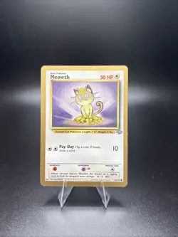 Meowth Gold Bordered Promo 56/64 Rare Pokemon Card - Fruit Rollup - HP - Image 1