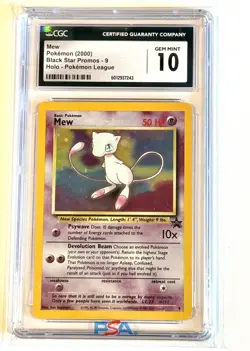 Mew Pokemon (2000) Black Star Promos - 9 Holo - Pokemon League - Cgc 10 - Image 1