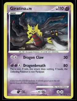 2009 Pokemon Platinum 10 Giratina Holo LP - Image 1