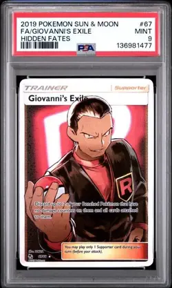 Giovanni's Exile 67 - Pokemon Sun & Moon Hidden Fates - PSA 9 - Image 1