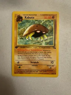 1999 Pokemon - 1st Edition Kabuto Non-Holo - Fossil 50/62 - WOTC - Image 1