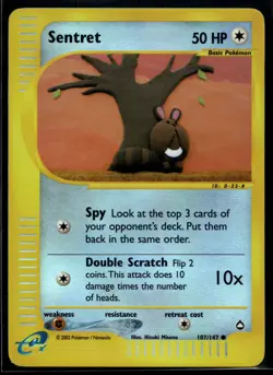 2003 Pokemon Aquapolis 107 Sentret Reverse Foil NM - Image 1