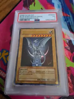 2008 YU-GI-OH! BLUE EYES WHITE DRAGON ANNIVERSARY PACK PSA 3 #EN001 - Image 1