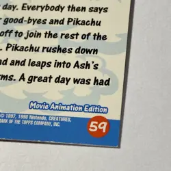 Pikachu’s Vacation #59 Pokemon Card TCG Topps Movie Animation Edition - Image 3