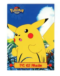 Pokemon Card - Pikachu TV2 - Blue Logo - Topps Series 1 - Image 1