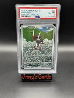 2025 Pawniard Black EN Full Art Illustration Rare Pokemon Card PSA NM 9 - Image 1
