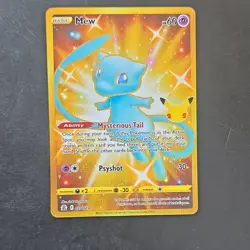 Pokemon Mew Celebrations Secret Rare Holo Full Art Card 025/025 English TCG - Image 1