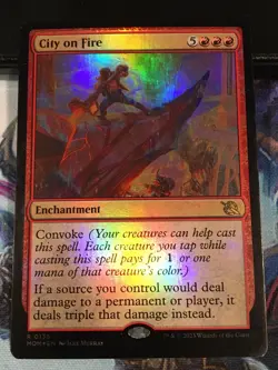 City on Fire (FOIL) March of the Machine (MOM) MTG: Near Mint, English - Image 1