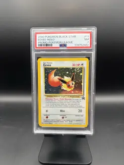 2000 Eevee Holo Black Star Promo Pokemon League SWIRL #11 PSA 7 - Image 1