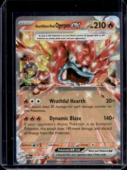 2025 Pokemon Prismatic Hearthflame Mask Ogerpon ex Double Rare #017/131 - Image 1