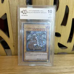 2010 Legendary Coll Yu-Gi-Oh Blue Eyes White Dragon BCCG 10 Mint - Image 1