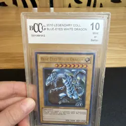 2010 Legendary Coll Yu-Gi-Oh Blue Eyes White Dragon BCCG 10 Mint - Image 4