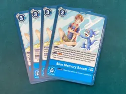Blue Memory Boost! P-036 Promo Playset NYCC 2023 Demo Deck Digimon Card Game x4 - Image 1