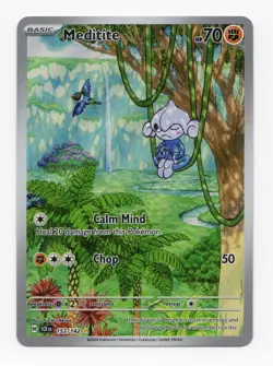Pokemon Card - Meditite Stellar Crown 153/142 Holo Illustration Rare NM - Image 3