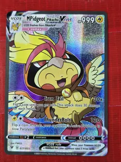 Pikachu Mega Pidgeot Pokemon Legendary Cute Cosplay Doujin ACG HOLO Card NM - Image 1